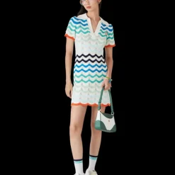 Gradient Wave Crochet Mini Dress