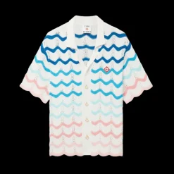 Gradient Wave Crochet Shirt