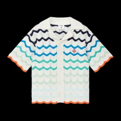 Gradient Wave Crochet Shirt