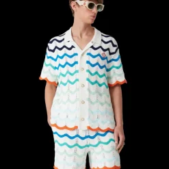 Gradient Wave Crochet Shirt
