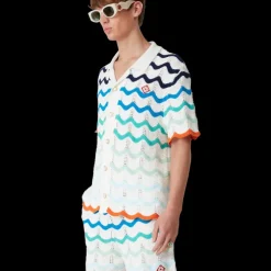Gradient Wave Crochet Shirt