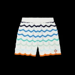 Gradient Wave Crochet Shorts