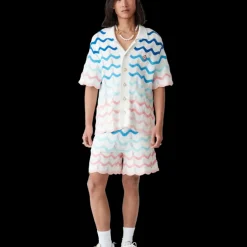 Gradient Wave Crochet Shorts