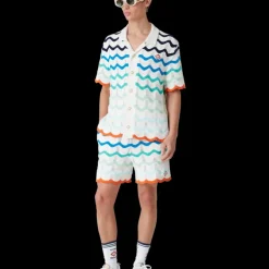 Gradient Wave Crochet Shorts