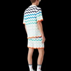 Gradient Wave Crochet Shorts