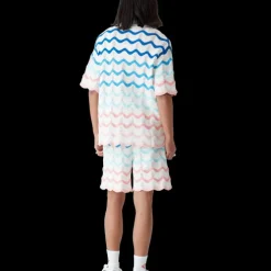 Gradient Wave Crochet Shorts
