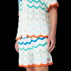 Gradient Wave Crochet Shorts