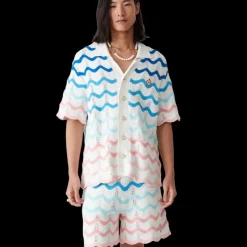 Gradient Wave Crochet Shorts