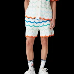 Gradient Wave Crochet Shorts