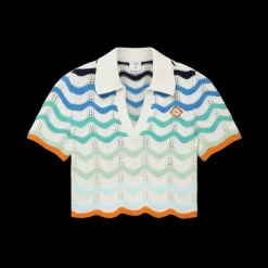 Gradient Wave Crochet Top