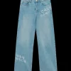 Graffiti Distressed Denim Jeans