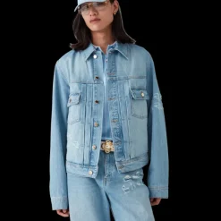 Graffiti Distressed Denim Jacket
