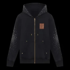 La Prémonition Crystal Embellished Zip Hooded Sweatshirt