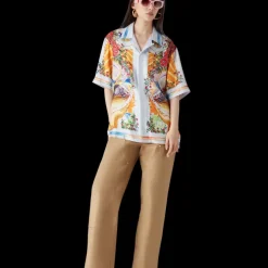 La Tornade De Rose Short Sleeve Silk Shirt