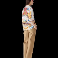 La Tornade De Rose Short Sleeve Silk Shirt