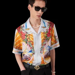 La Tornade De Rose Short Sleeve Silk Shirt