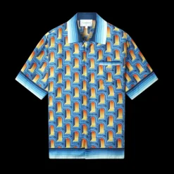 L'Arche De Nuit Cuban Collar Silk Shirt