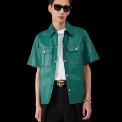 Leather Short Sleeve Shirt