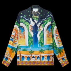Maison D'Ete Cuban Collar Silk Shirt