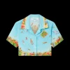 Maison Sur Piloti Cropped Linen Shirt
