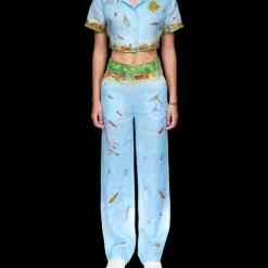 Maison Sur Piloti Cropped Linen Shirt