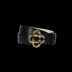 Mens Black CC Logo Buckle Belt