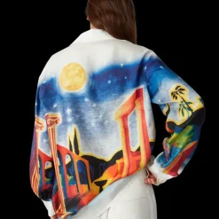 Midnight Acropolis Long Sleeve Silk Shirt