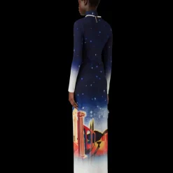 Midnight Acropolis Mesh Dress