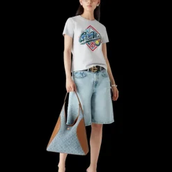 Monogram Denim Hobo Bag