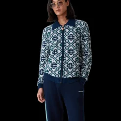 Monogram Knit Zip Jumper