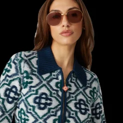 Monogram Knit Zip Jumper