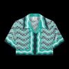 Monogram Wave Cropped Silk Shirt