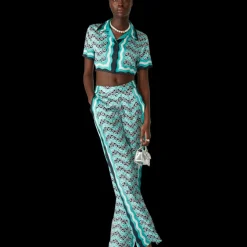 Monogram Wave Cropped Silk Shirt