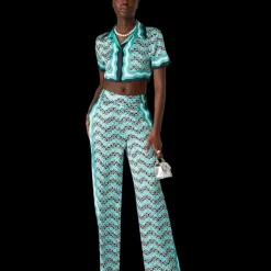Monogram Wave Silk Trousers