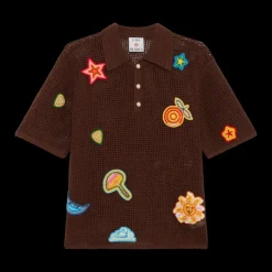 Motif Crochet Polo Shirt