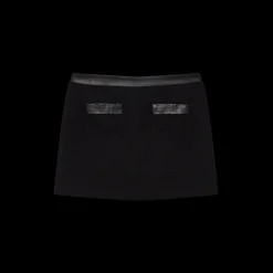 Open Weave Tailored Mini Skirt