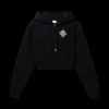 Pearl Diamond Cropped Hooded Sweatshirt