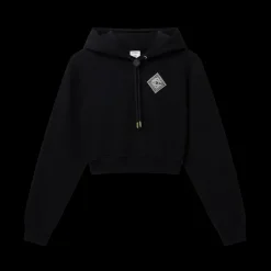 Pearl Diamond Cropped Hooded Sweatshirt