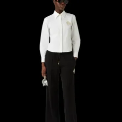 Pearl Diamond Patch Cotton Shirt