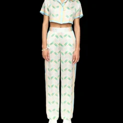 Ping Pong Cropped Silk Shirt