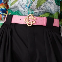 Pink Embossed CC Logo Belt