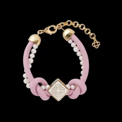 Pink Knotted Pearl Bracelet