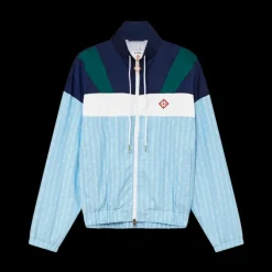 Pinstripe Nylon Track Jacket