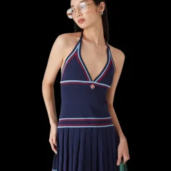 Pleated Halter Dress