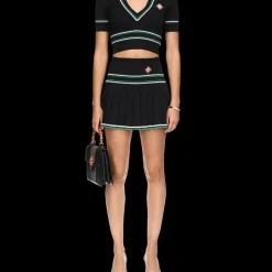 Pleated Knit Skirt