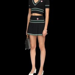 Pleated Knit Skirt