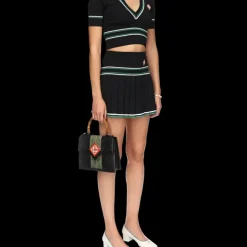 Pleated Knit Skirt