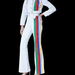 Rainbow Cropped Denim Jacket