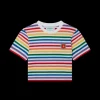 Rainbow Stripe Cropped T-Shirt