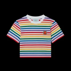 Rainbow Stripe Cropped T-Shirt